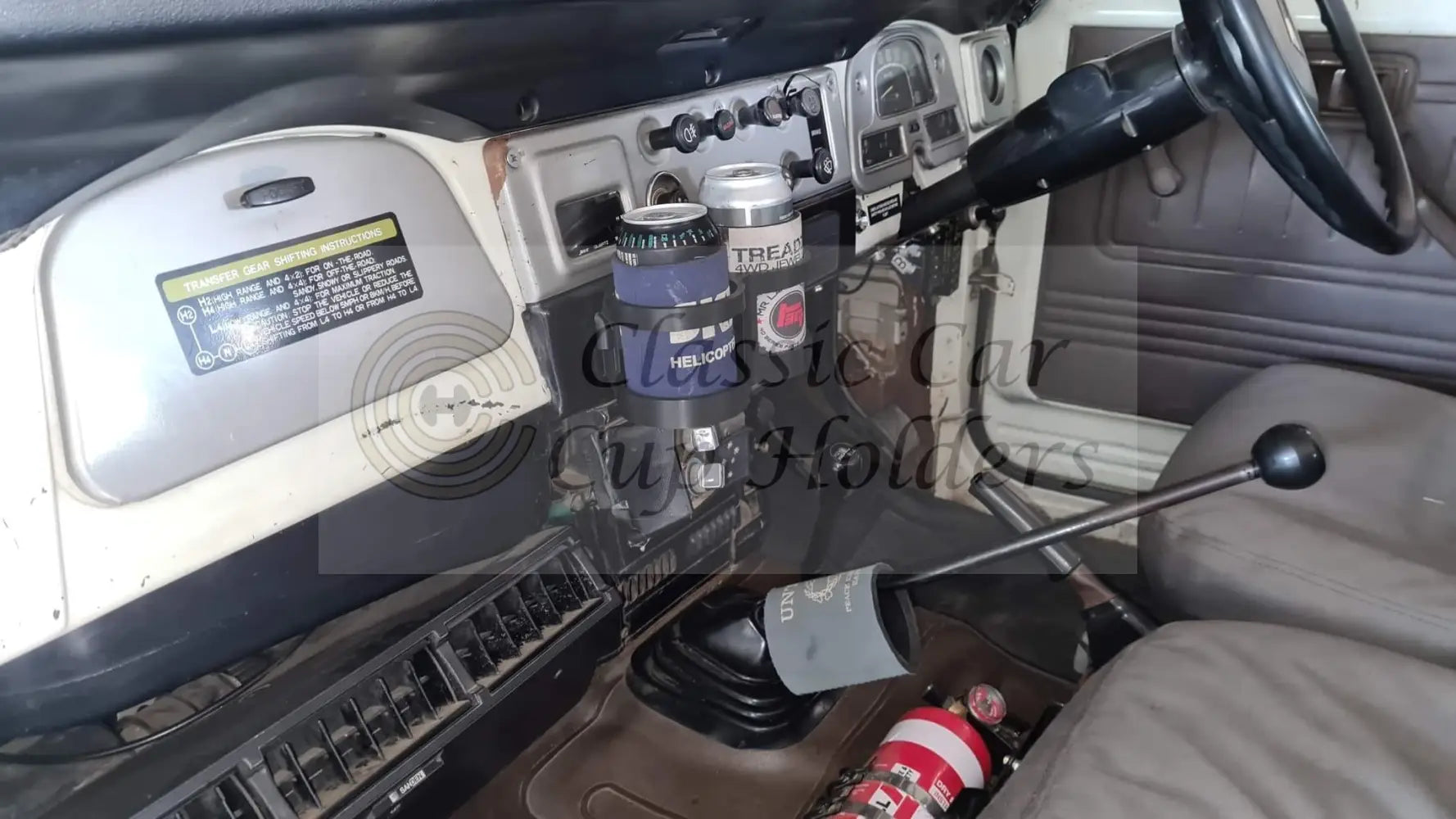 47 Series Landcruiser Dual Cup/Mic Holder With Tray Cup