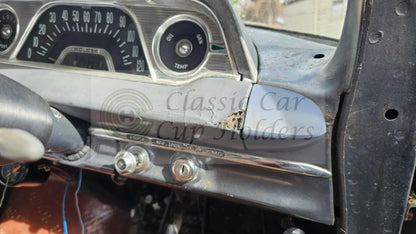 Front view EH Holden dash pad pictured in car.