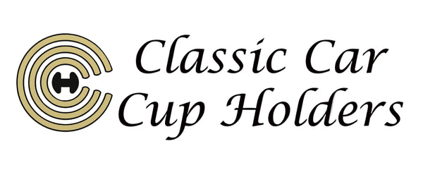 Logo and text for 'Classic Car Cup Holders' on a white background