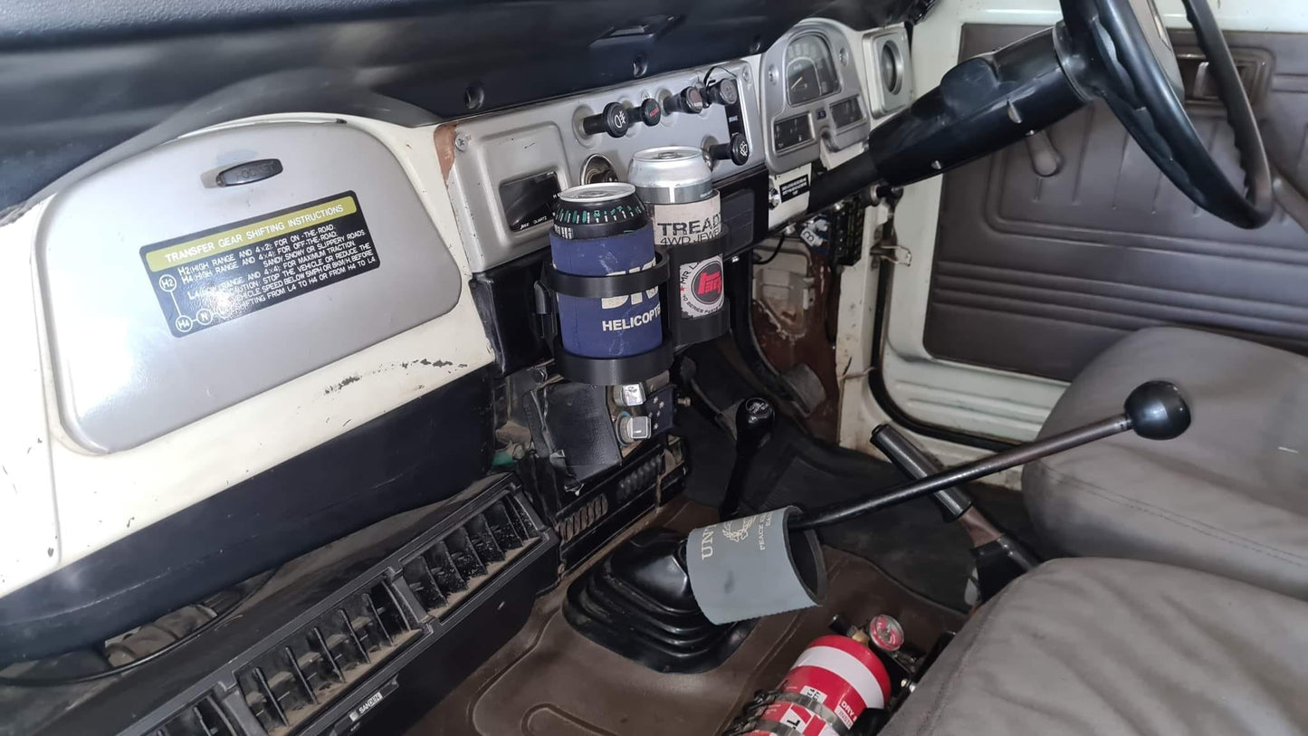 47 Series LandCruiser Dual Cup/Mic Holder with Tray